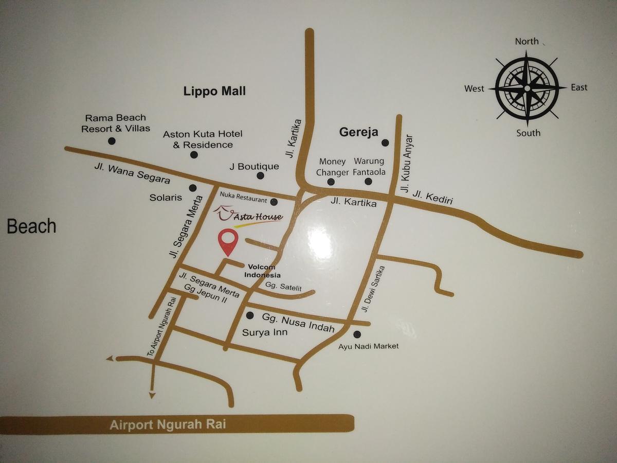 Asta House Hotel Кута Екстериор снимка